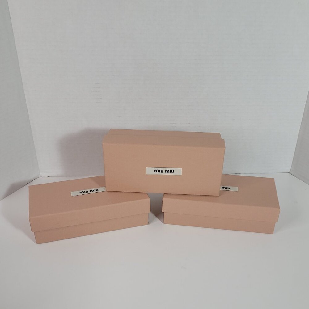 Lot of Three Miu Miu Boxes Pink 2 Sizes